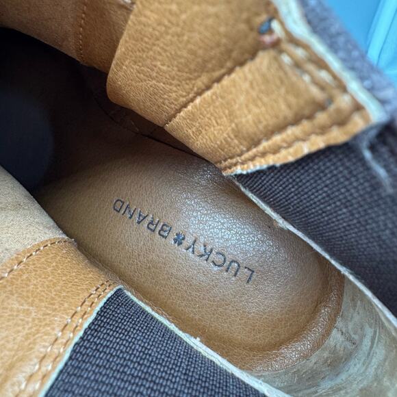 NEW Lucky Brand Women’s Zoralina Leather Ankle Boots Brown Size 6.5M - Picture 6 of 10